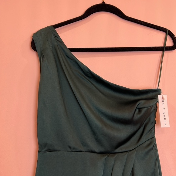 Baltic Born RSVP one shoulder gown emerald green size S NWT - Picture 4 of 8